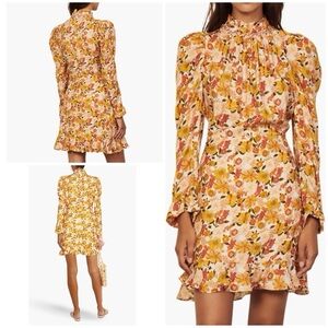 NWT SANDRO Grace Rhinestone Jewels Gems Floral Long Sleeve Mini Cocktail Dress 6
